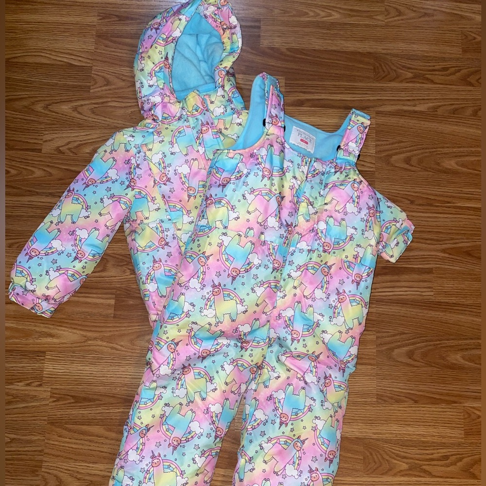 4T Llama Unicorn Winter Jacket & Snow Pants